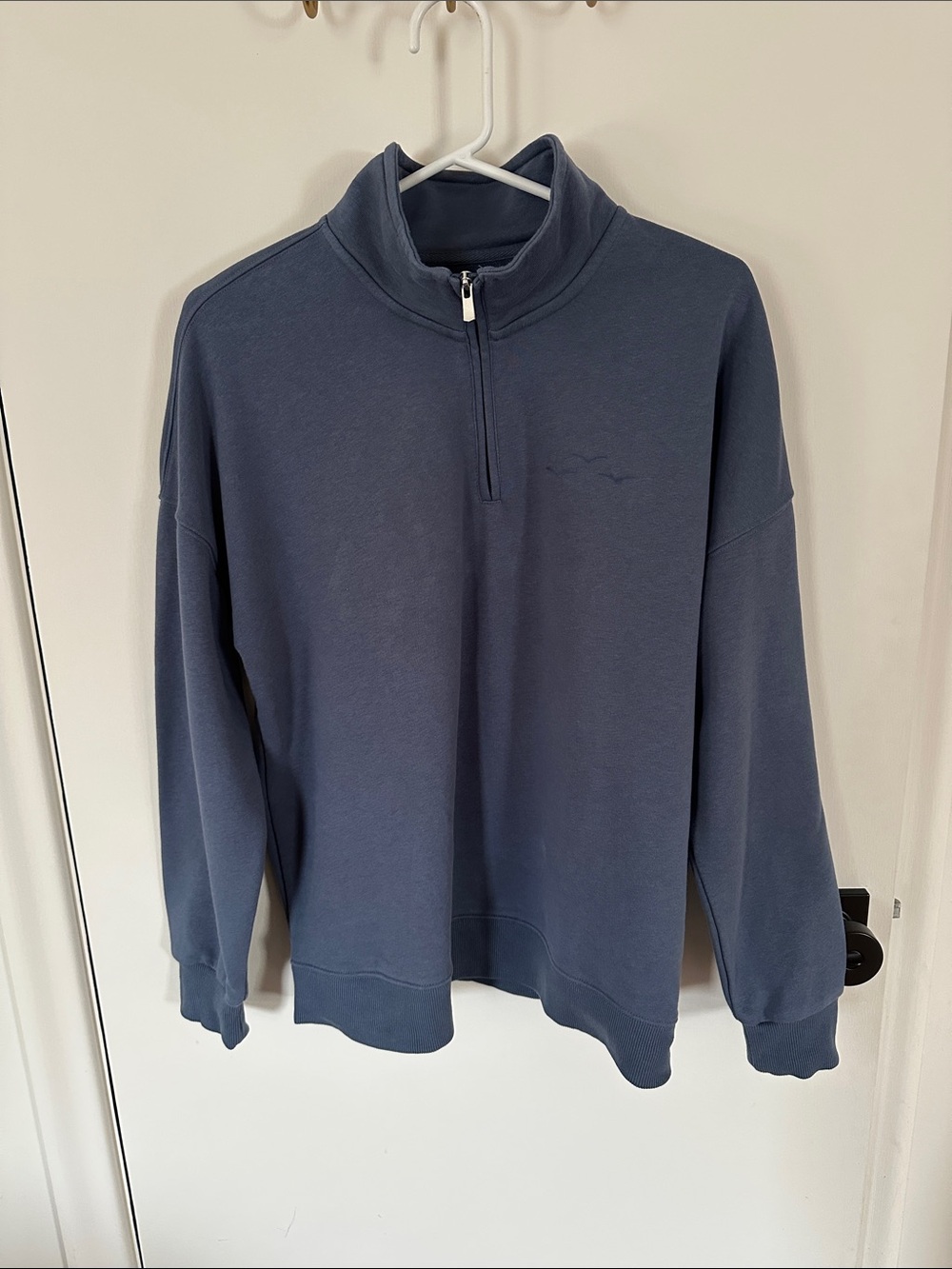 Lazypants Women's Quarter-Zip Mock Neck Sweatshirt - Blue